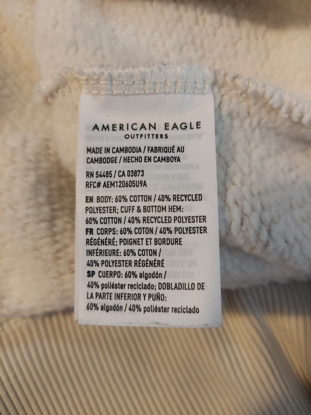 American Eagle Outfitters Beige & White Striped Super Soft Henley Pullover - Picture 4 of 8
